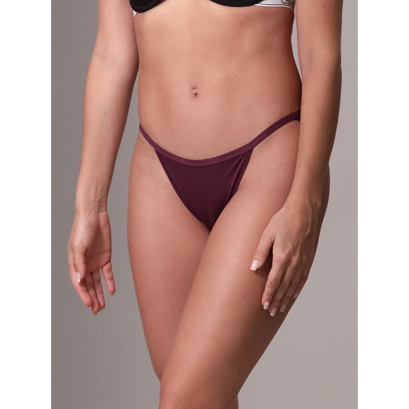 CALVIN KLEIN - Calzón Bikini String Ideal Stretch Micro Burdeo Calvin Klein