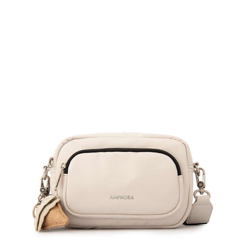 AMPHORA - Cartera Bandolera gelatto pequeña blanco crudo