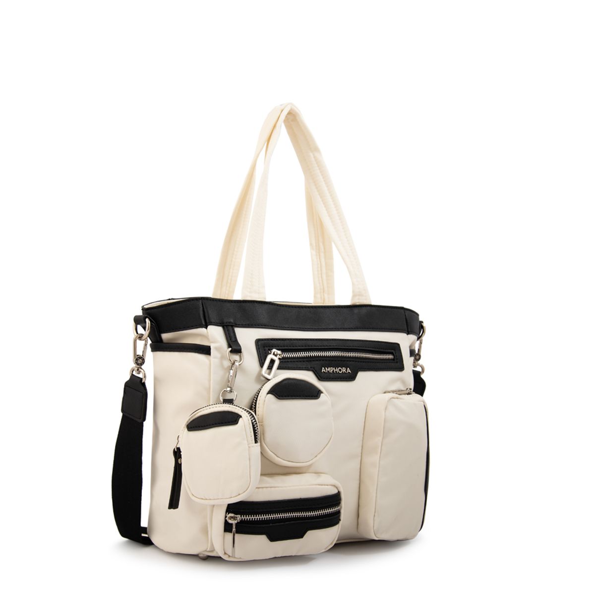 AMPHORA - Cartera tote evany grande blanco crudo