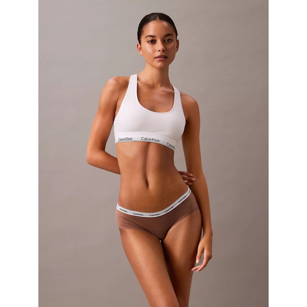 CALVIN KLEIN - Calzón Hipster Modern Logo Café Calvin Klein