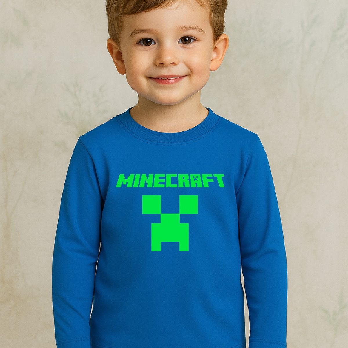 ROLY - Polera minecraft clásico para niño manga larga