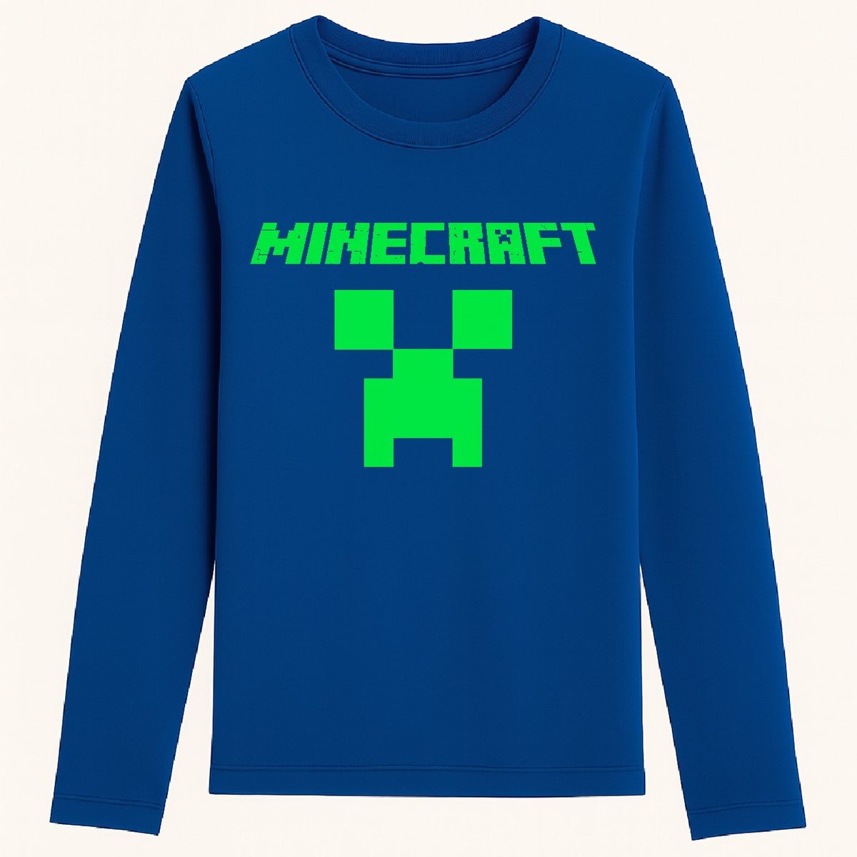 ROLY - Polera minecraft clásico para niño manga larga