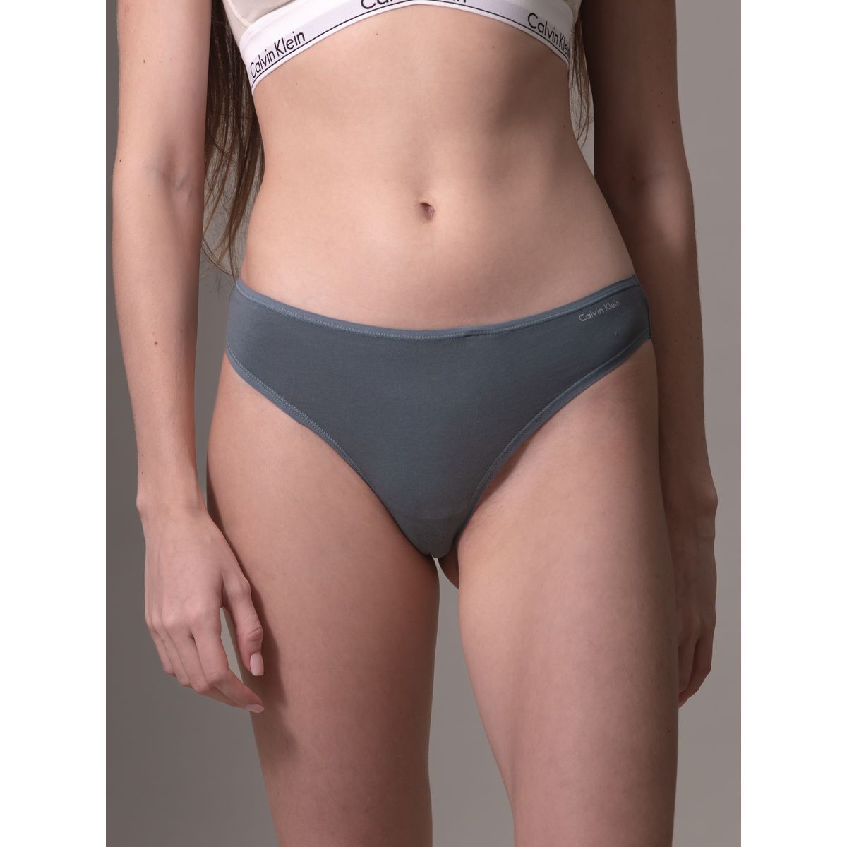CALVIN KLEIN - Colaless From Cotton Gris Calvin Klein