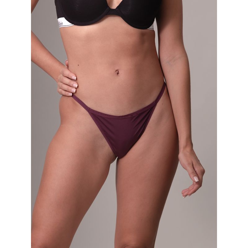 CALVIN KLEIN - Colaless String Ideal Stretch Micro Burdeo Calvin Klein