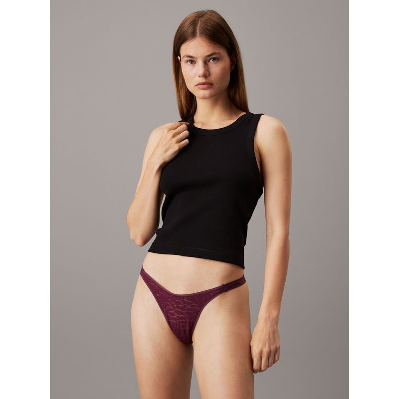 CALVIN KLEIN - Colaless Modern Logo Lace Burdeo Calvin Klein