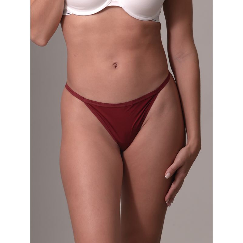 CALVIN KLEIN - Colaless String Ideal Stretch Micro Burdeo Calvin Klein