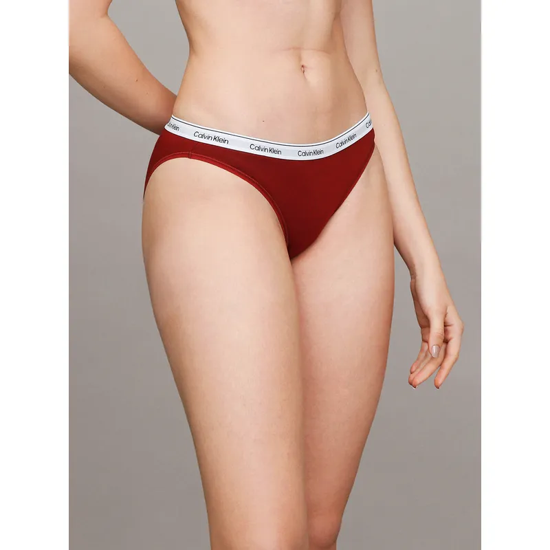 CALVIN KLEIN - Calzón Bikini Modern Logo Burdeo Calvin Klein