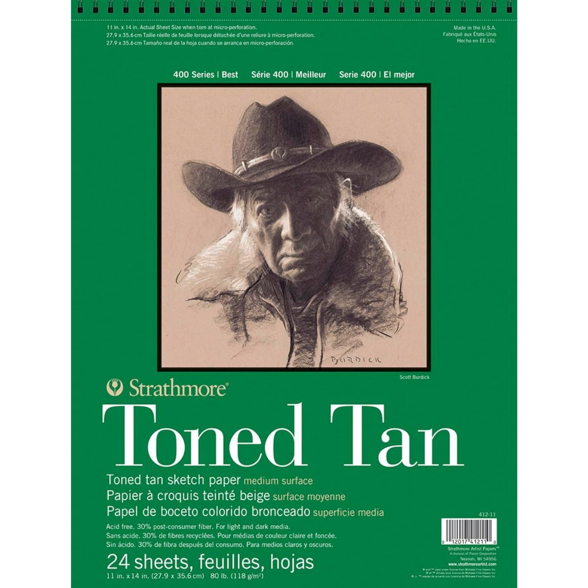 GENERICO - Croquera Dibujo Strathmore Toned Tan 118gr 27x35cm 24 Hojas