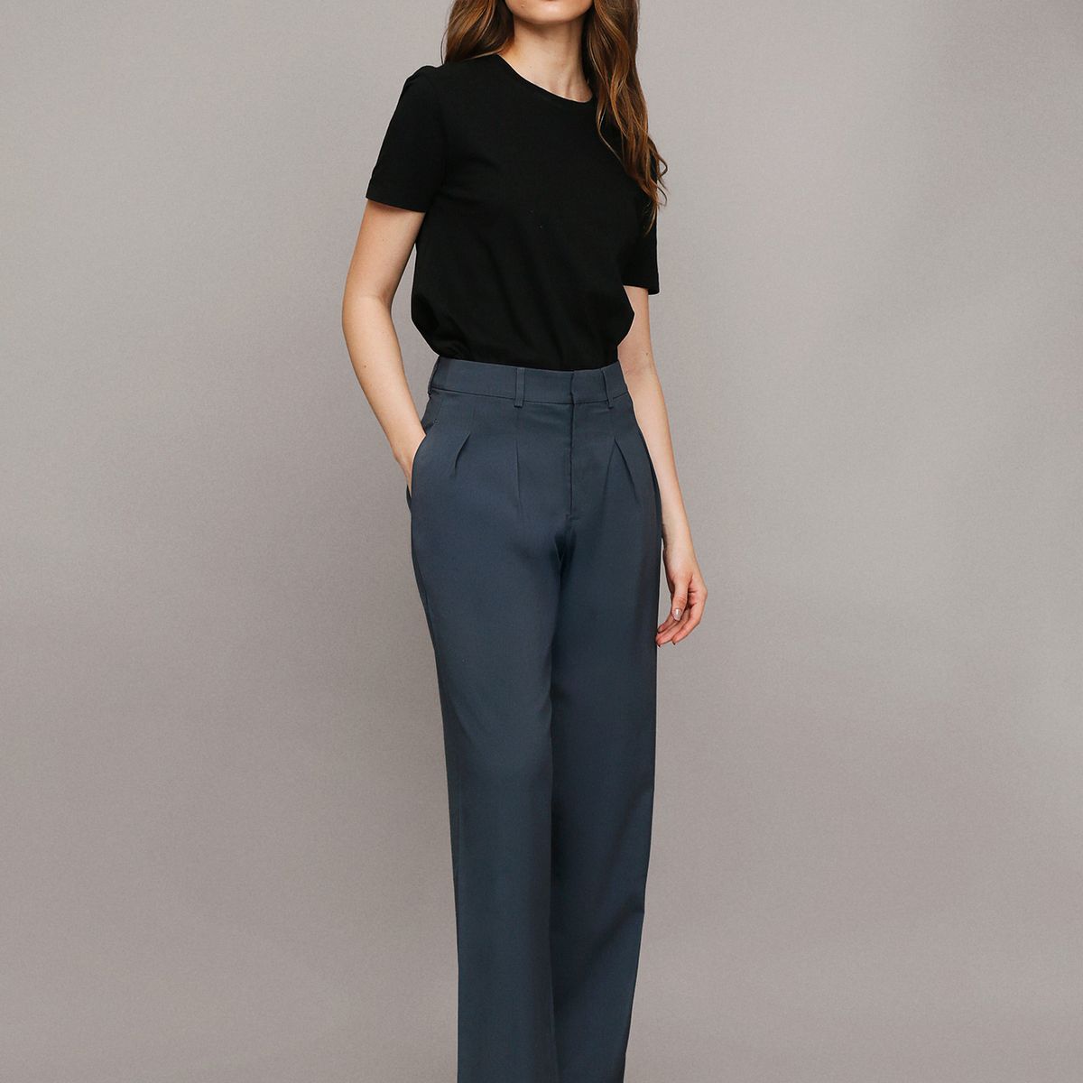 CALVIN KLEIN - Pantalón Tailored de Pierna Ancha Azul Calvin Klein
