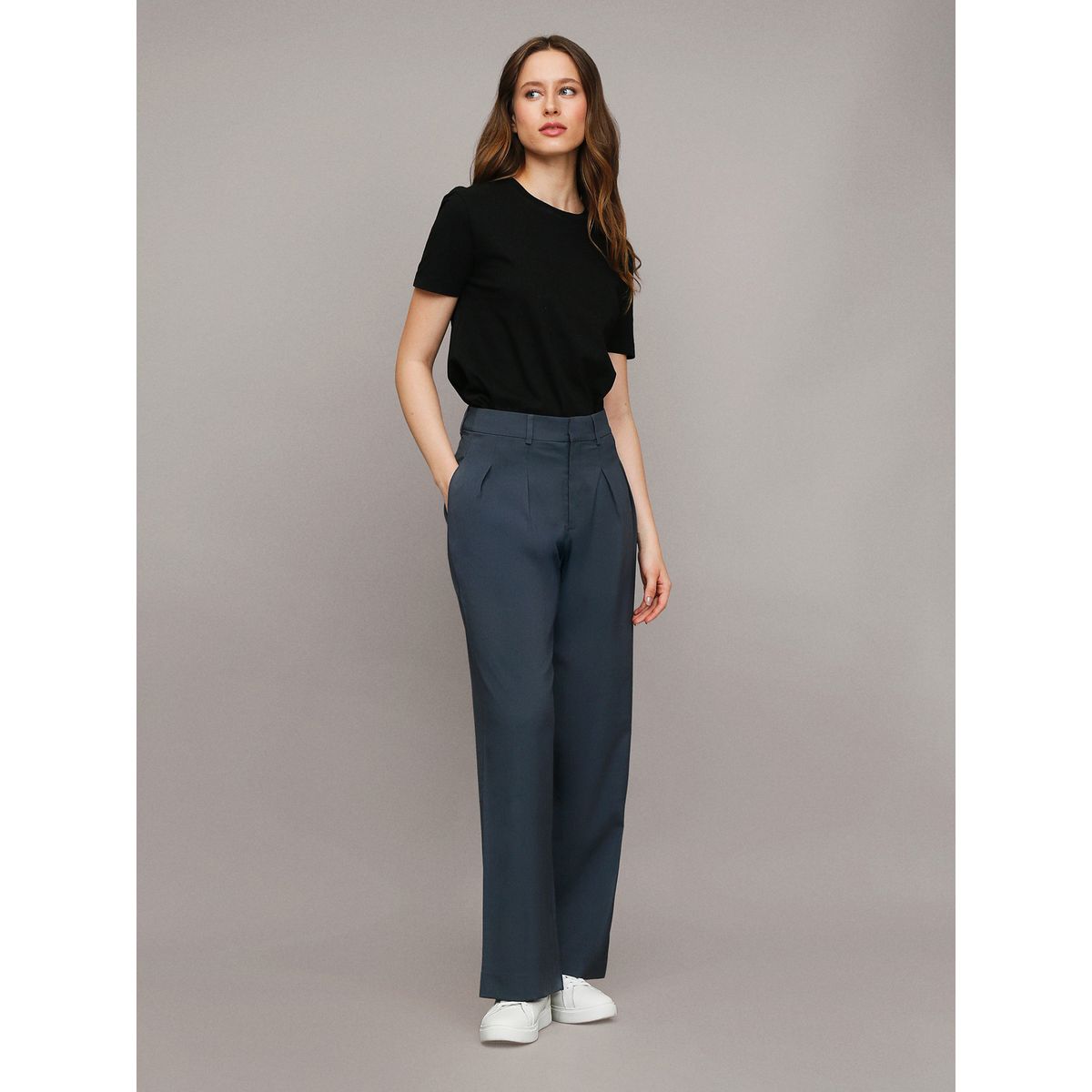 CALVIN KLEIN - Pantalón Tailored de Pierna Ancha Azul Calvin Klein