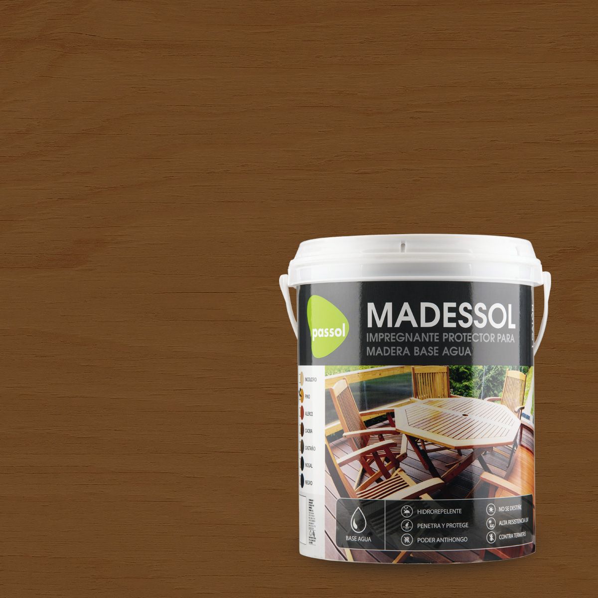PASSOL - Protector Impregnante de madera base agua color Caoba mate 1 galón