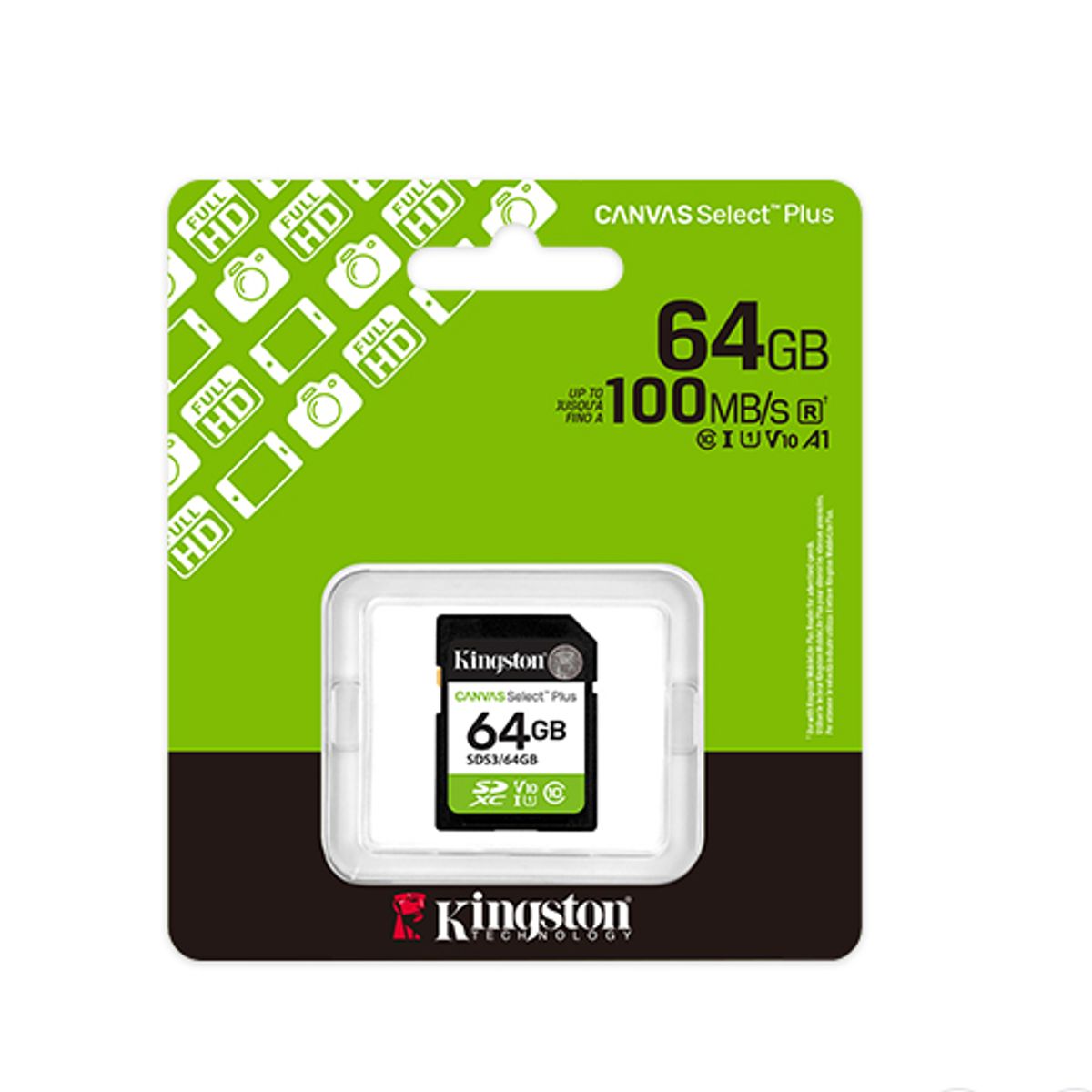 KINGSTON - Tarjeta de Memoria SD Kingston 64GB Canvas Select Plus