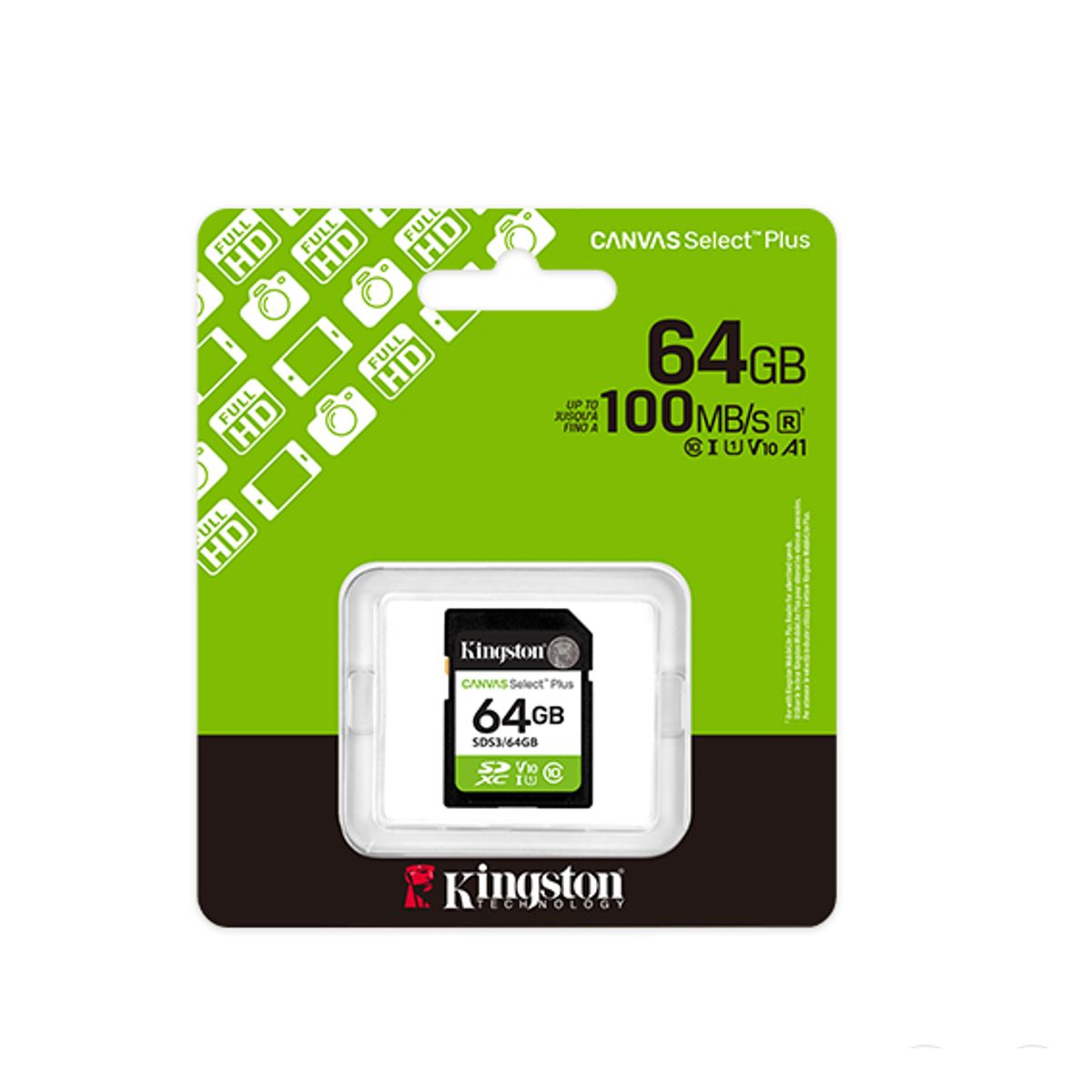KINGSTON - Tarjeta de Memoria SD Kingston 64GB Canvas Select Plus