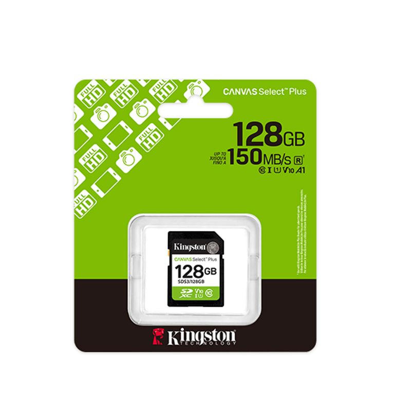KINGSTON - Tarjeta de Memoria SD Kingston 128GB Canvas Select Plus