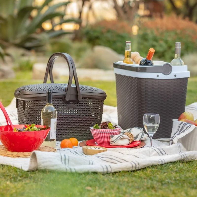 REYPLAST - Cooler Nevera Caba Hielera Rattan 35 Litros