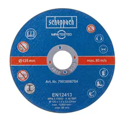 SCHEPPACH - Set de Discos de Corte Premium - 5"- 12 Unidades - -