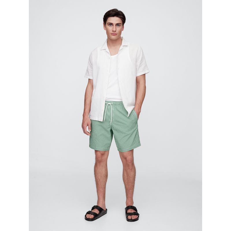 GAP - Traje De Baño Hombre Seersucker Verde Gap