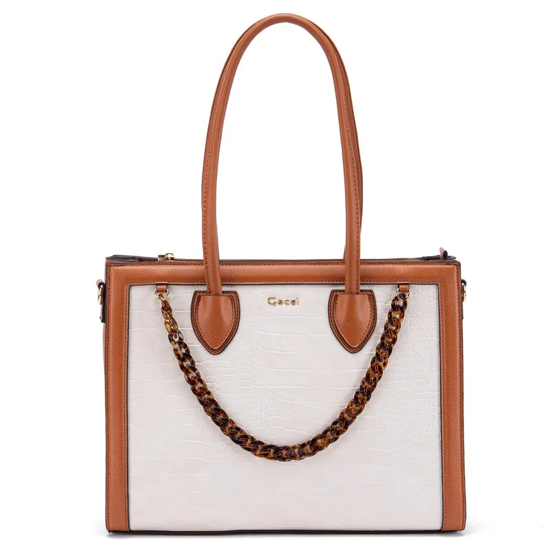 GACEL - Cartera - Dos Asas Grande - Gacel - Off White