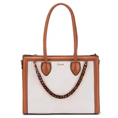 GACEL - Cartera - Dos Asas Grande - - Off White