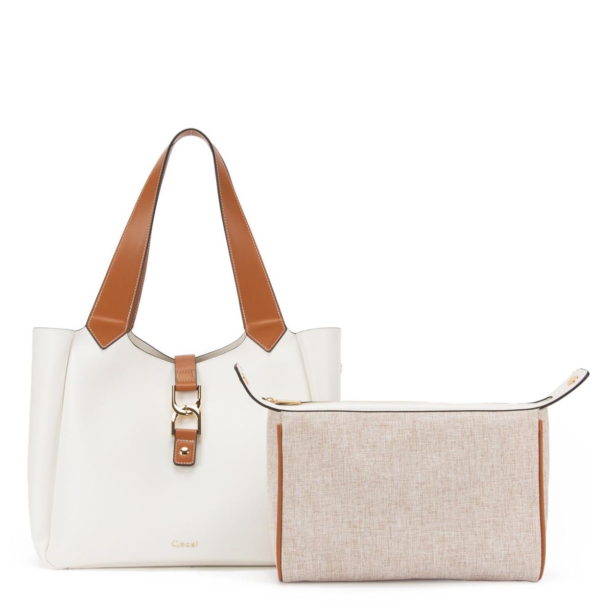 GACEL - Cartera - Dos Asas Grande - Gacel - Blanco