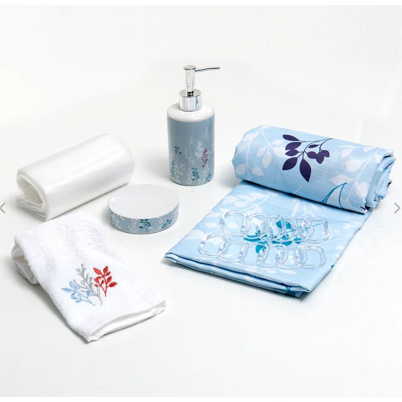 DORAL - Set Cortina De Baño 6 Piezas Mashini Choapa