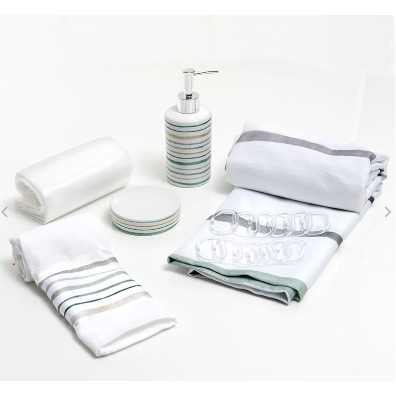 DORAL - Set Cortina De Baño 6 Piezas Mashini lluta