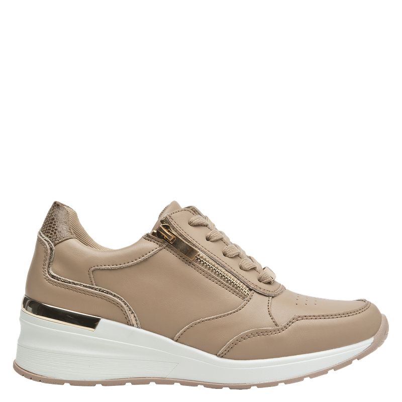 BRUNO ROSSI - Zapatilla Mujer Casual Beige Bruno Rossi