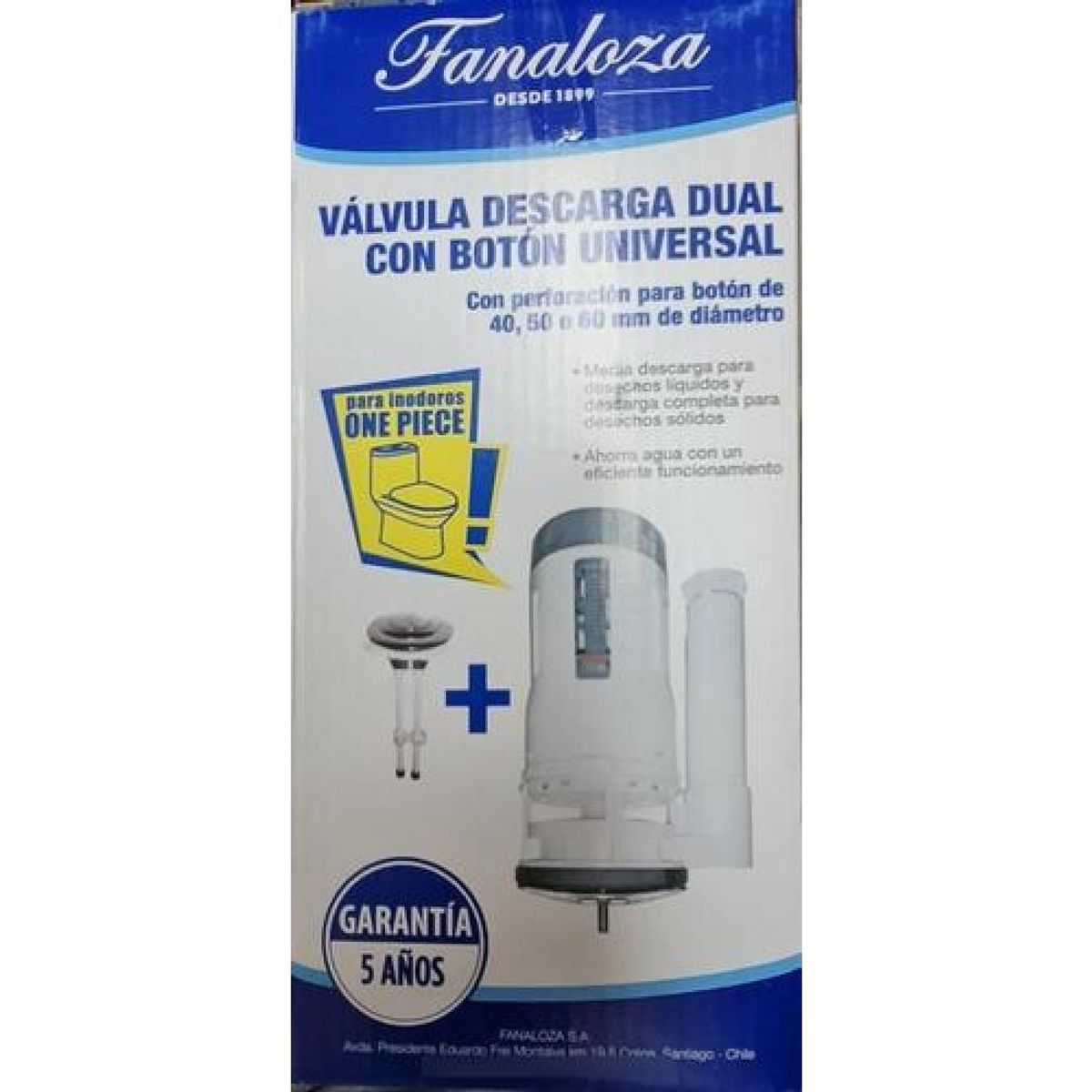 FANALOZA - Valvula De Descarga Dual Con Boton Wc Fanaloza 5añosgarantia