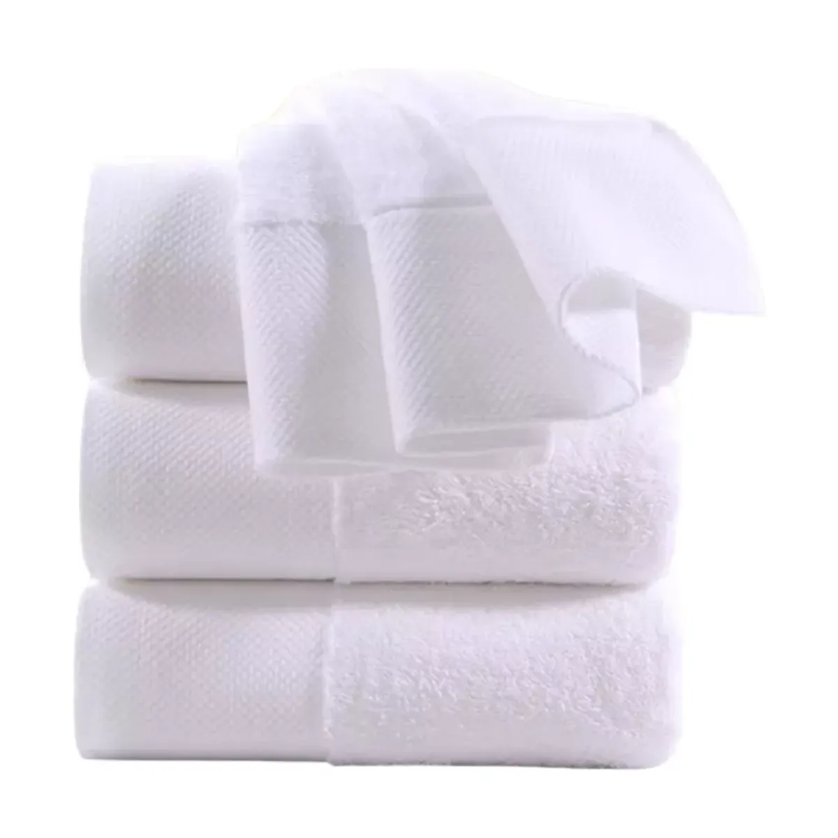GARSIL - Pack De 4 Toallas  Blancas Algodón  75x35 cm Baño Hotel 130 grs