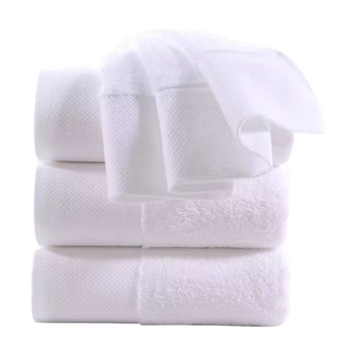 GARSIL - Pack De 4 Toallas  Blancas Algodón  75x35 cm Baño Hotel 130 grs