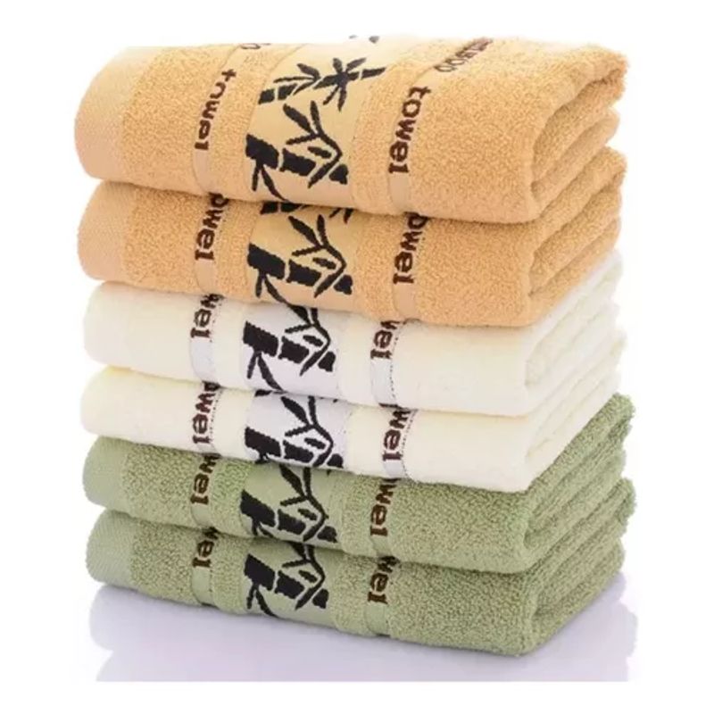 GENERICO - Set de 6 toallas de baño de algodón bamboo súper suaves