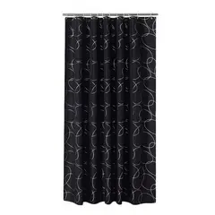 GENERICO - Cortina de baño lavable tela de poliéster 180x180 cm impermeable color negro