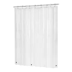 GENERICO - Forro para cortina de baño transparente con imán 178 x 180 cm color blanco