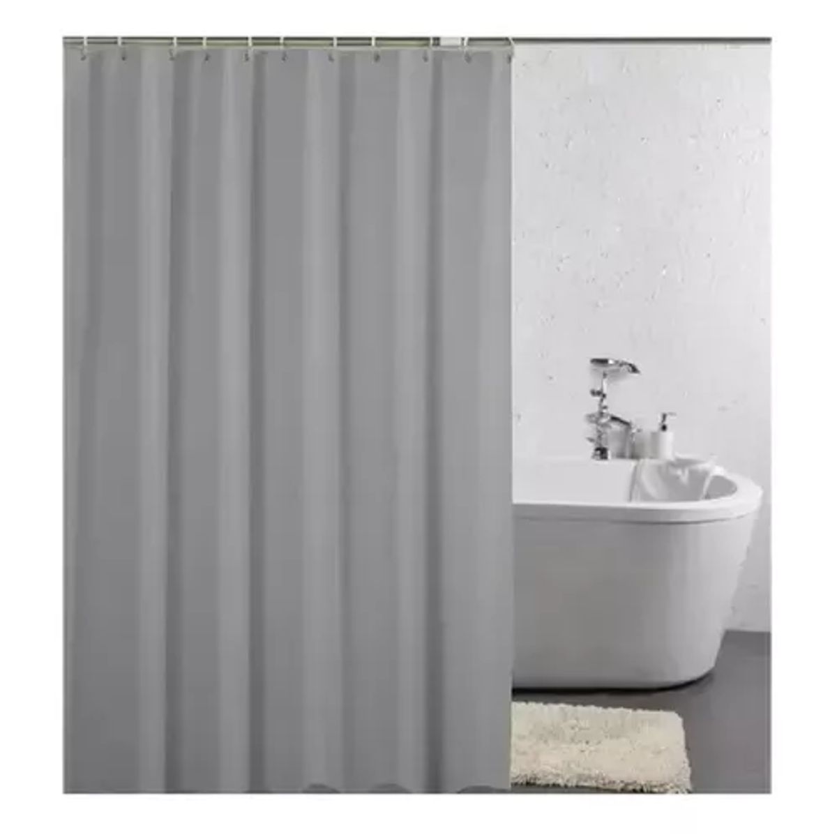 GENERICO - Cortina de ducha y baño 180x180 cm elegante gris