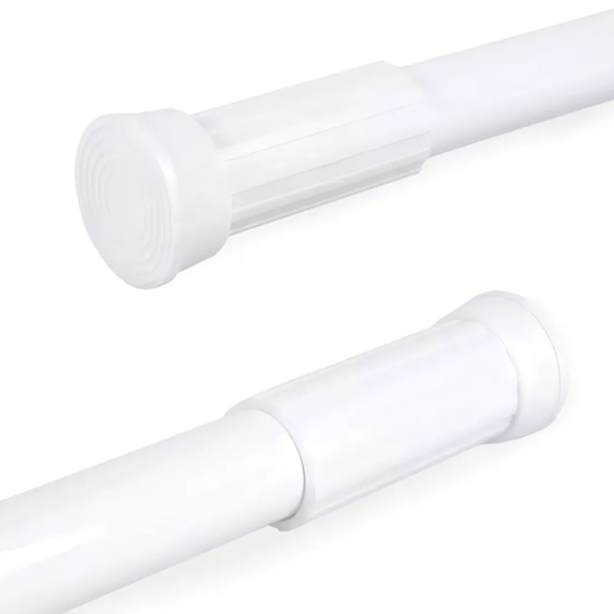 GENERICO - Barra extensible 110-200cms cortina de ducha acero cromada blanco