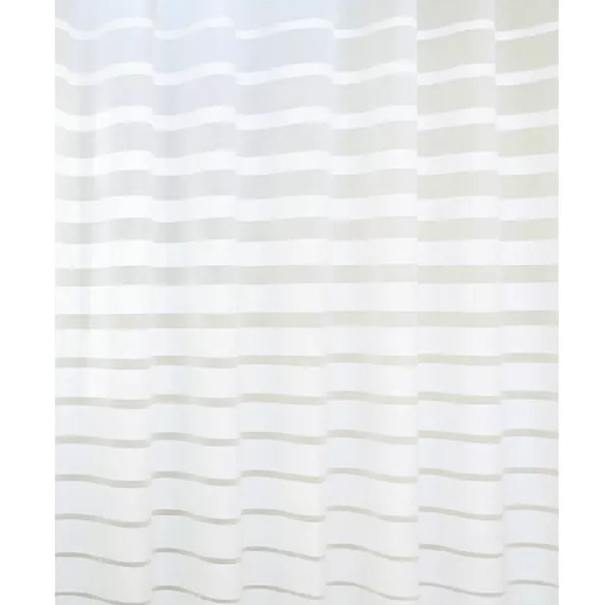 GENERICO - Cortina de baño rayada 180 x 180 cm con accesorios blanco