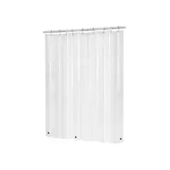 GENERICO - Forro cortina baño transparente con imán 178 x 180 cm blanco