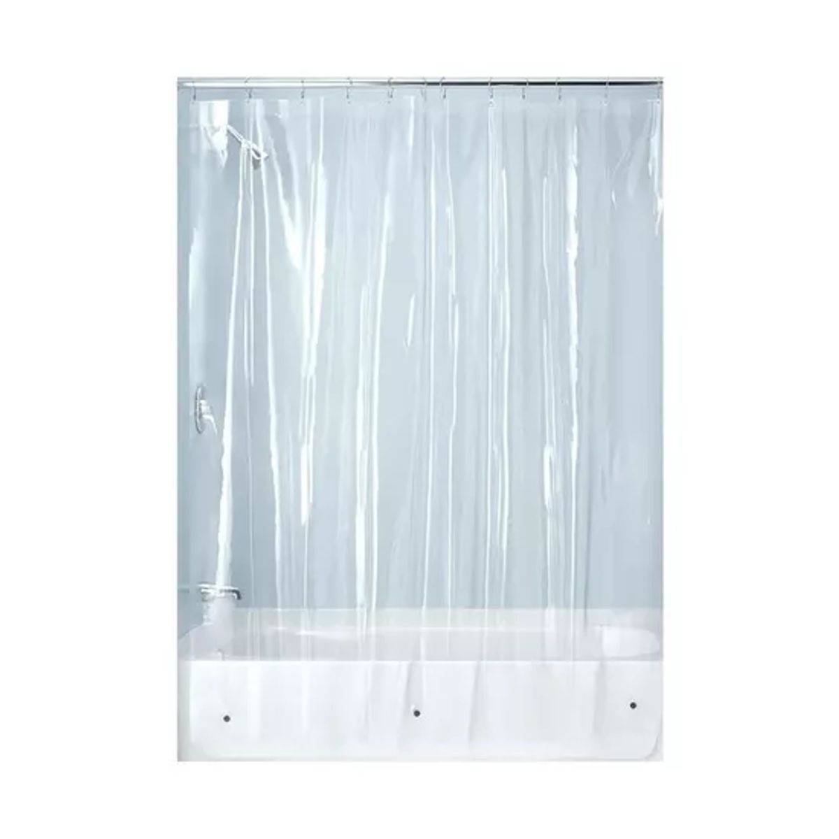 GENERICO - Forro cortina baño transparente con imán 178 x 180 cm blanco