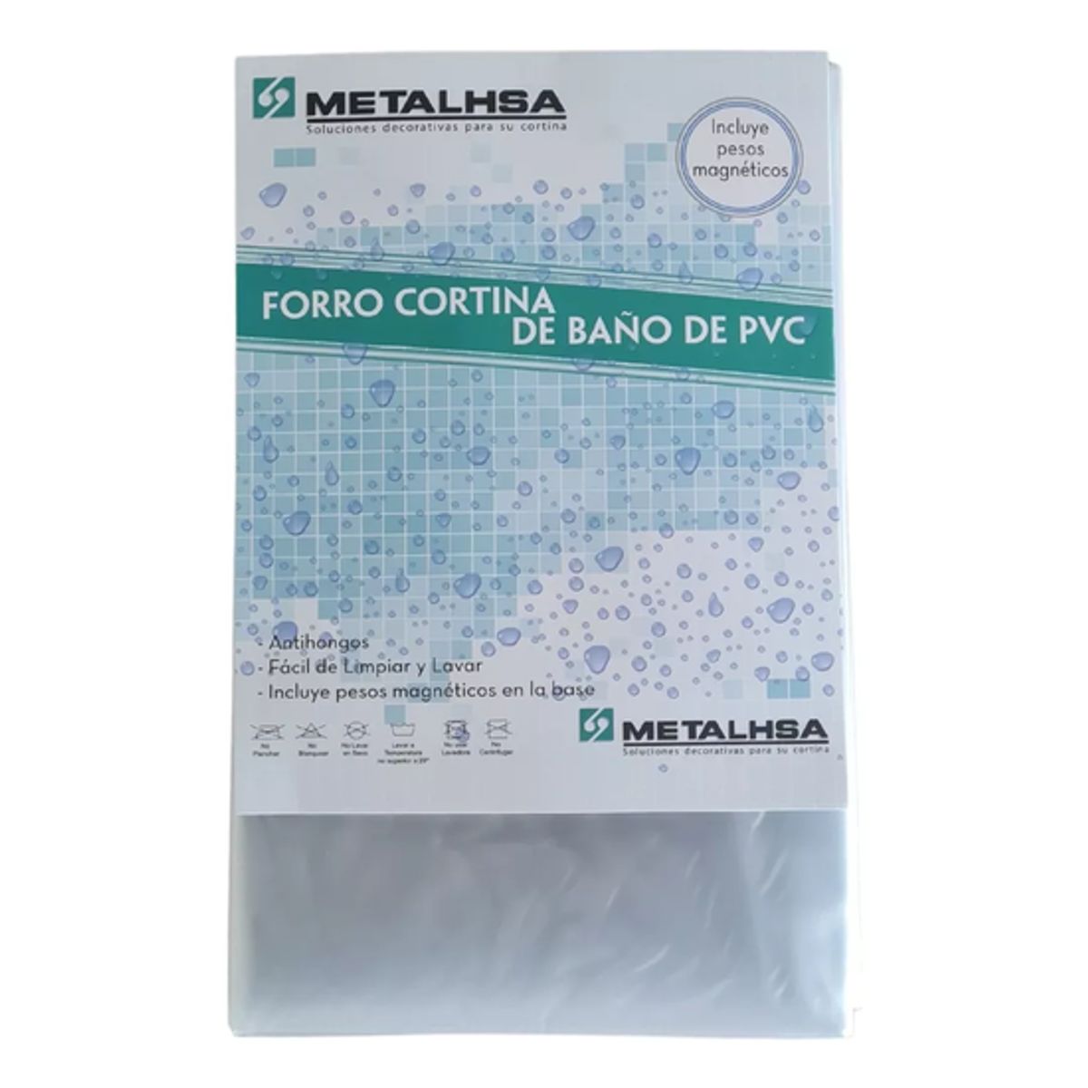 GENERICO - Forro para cortina de baño PVC 180 x 180 cm