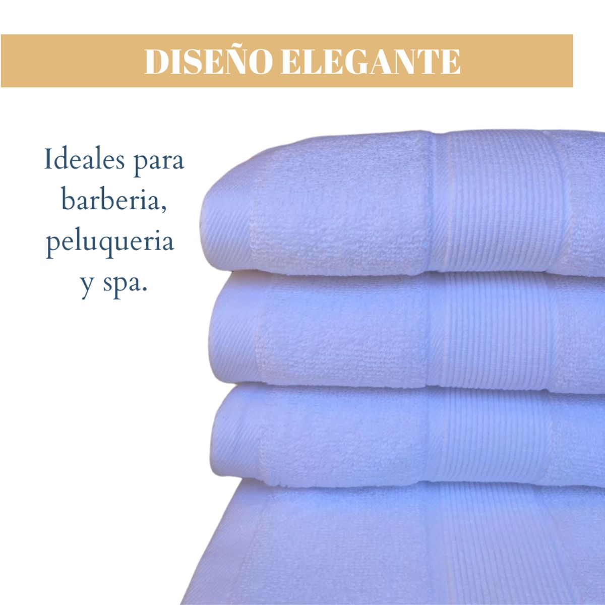 GARSIL - Pack De 4 Toallas  Blancas Algodón  75x35 cm Baño Hotel