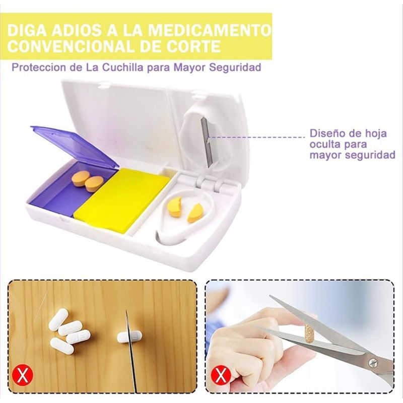 GENERICO - Cortador Y Dosificador De Pastillas 2en1 Pastillero Portátil