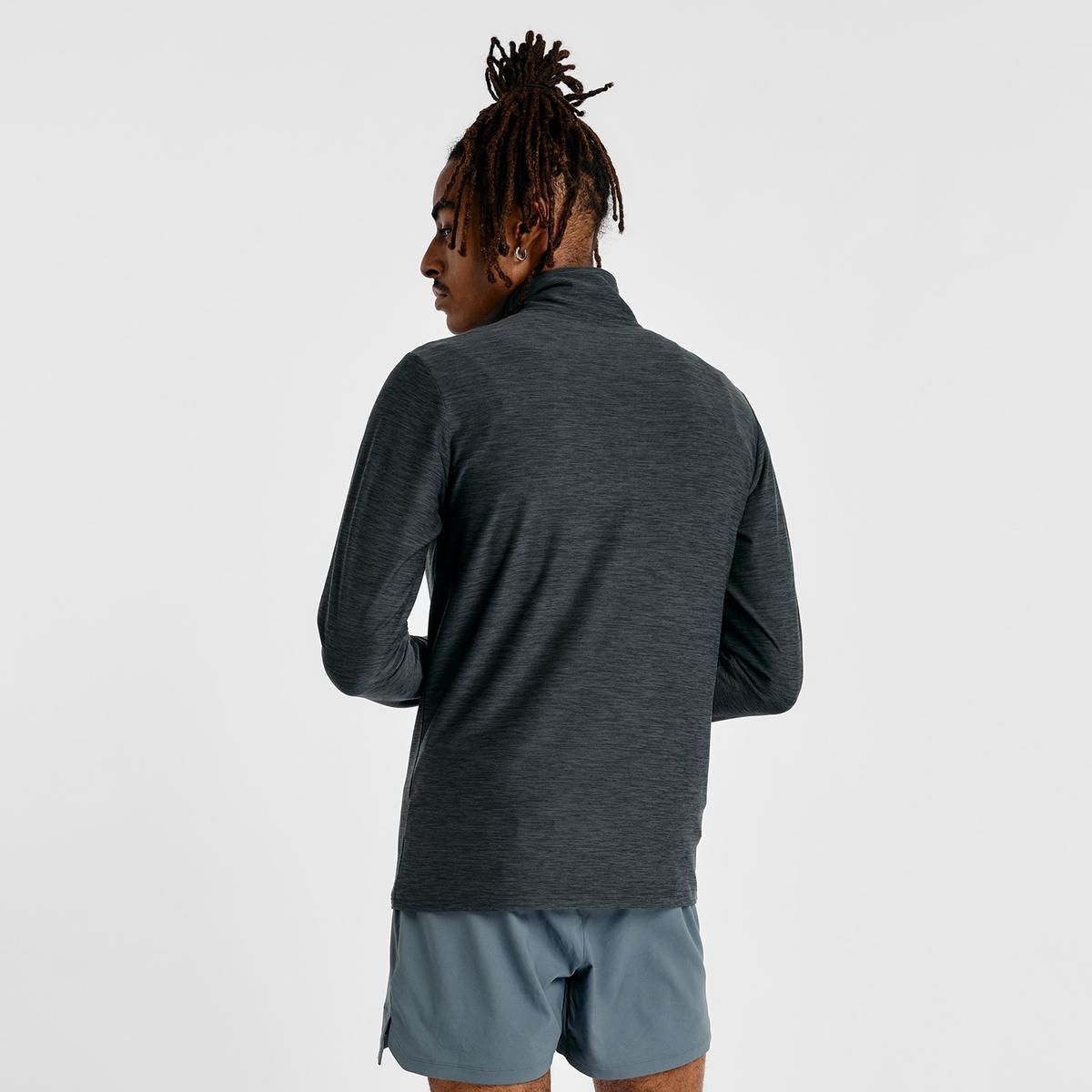 NEW BALANCE - Polerón Running Hombre New Balance Space Dye 1/4 Zip Negro