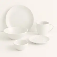 HALLEN - Set Vajilla 60 Piezas Blanco Crema Moderna Gourmet Moderna