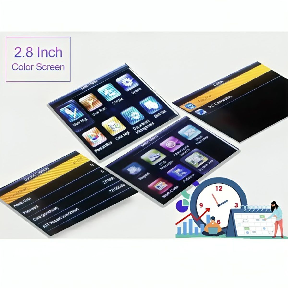 GENERICO - Control Horario Biométrico Huella Y Código Hasta2000 Huellas