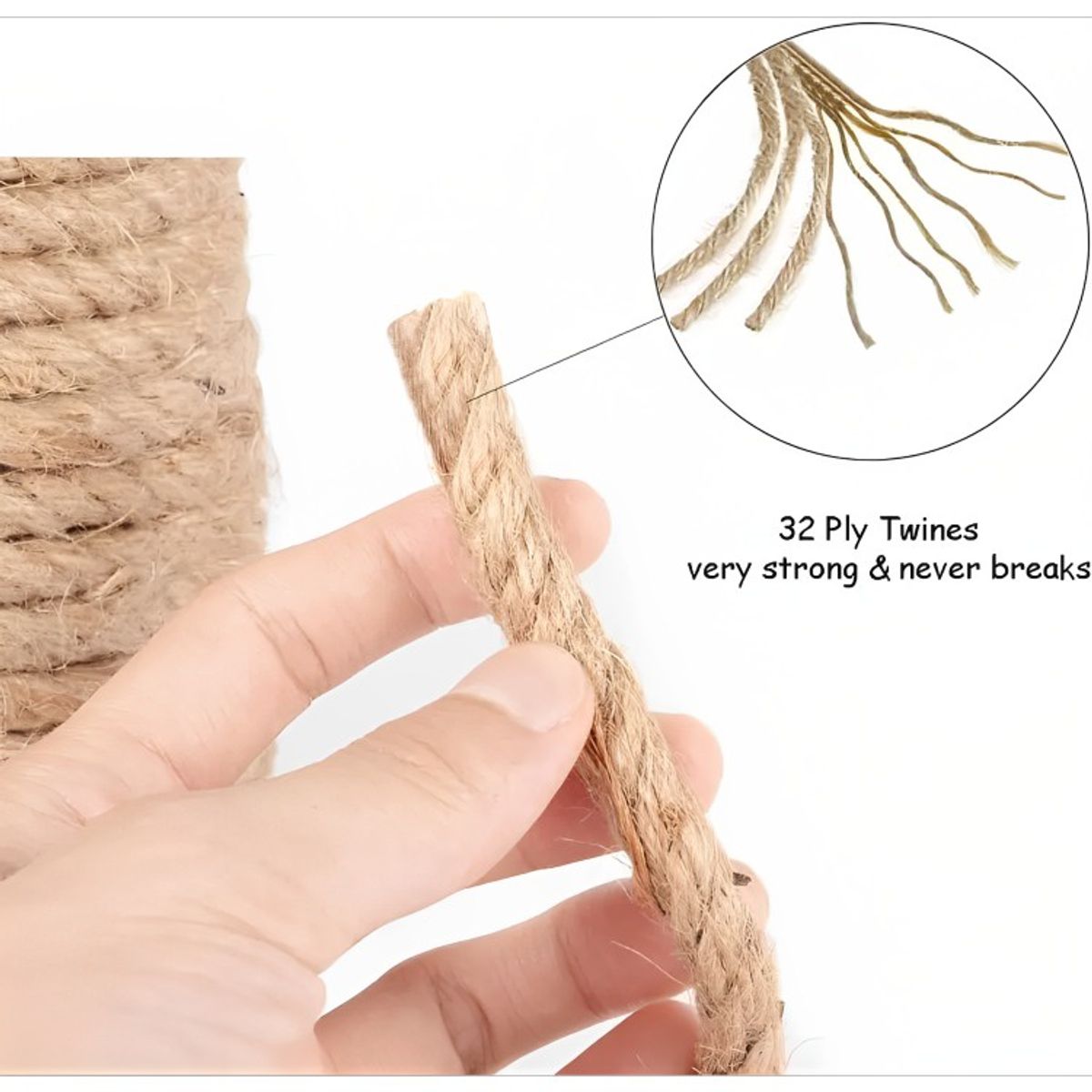 GENERICO - Cuerda Cañamo Yute 10 Mts 8 Mm Soga Decoración Artesanías