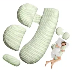 MUNDO MAGIA - Cojin Lactancia Maternal- Almohada Multiusos 4 En 1 Verde