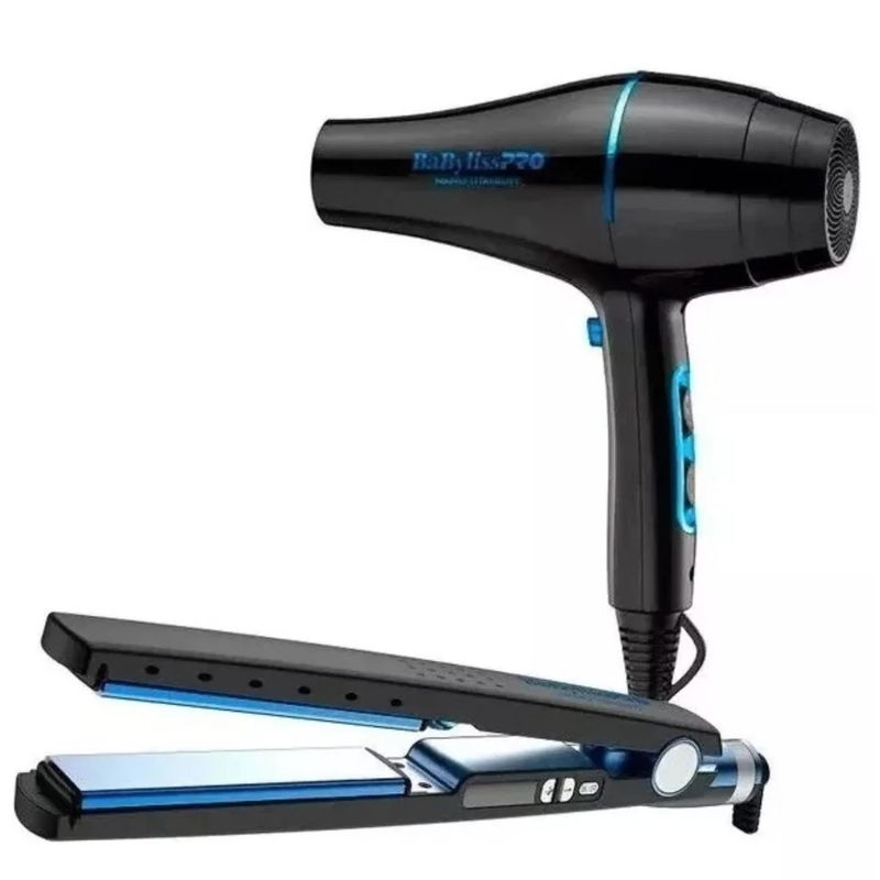 BABYLISS PRO - Kit Plancha Ionica 32mm Secador 2000w Babyliss