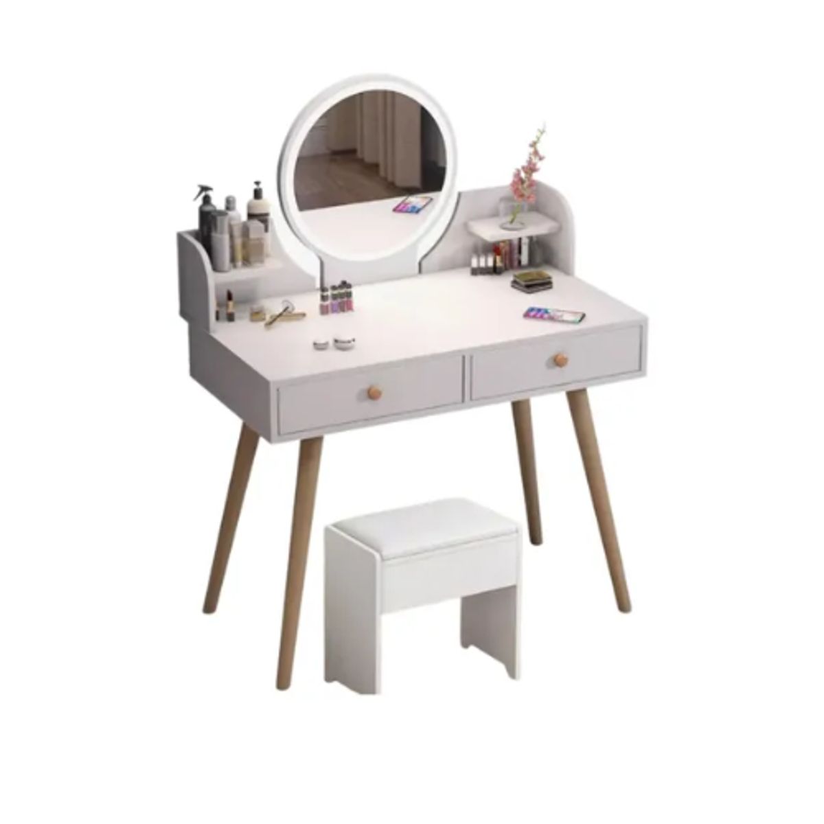 GENERICO - Tocador Moderno Madera Espejo Led