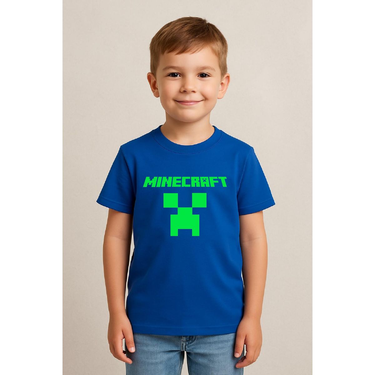 ROLY - Polera minecraft clásico para niño manga corta