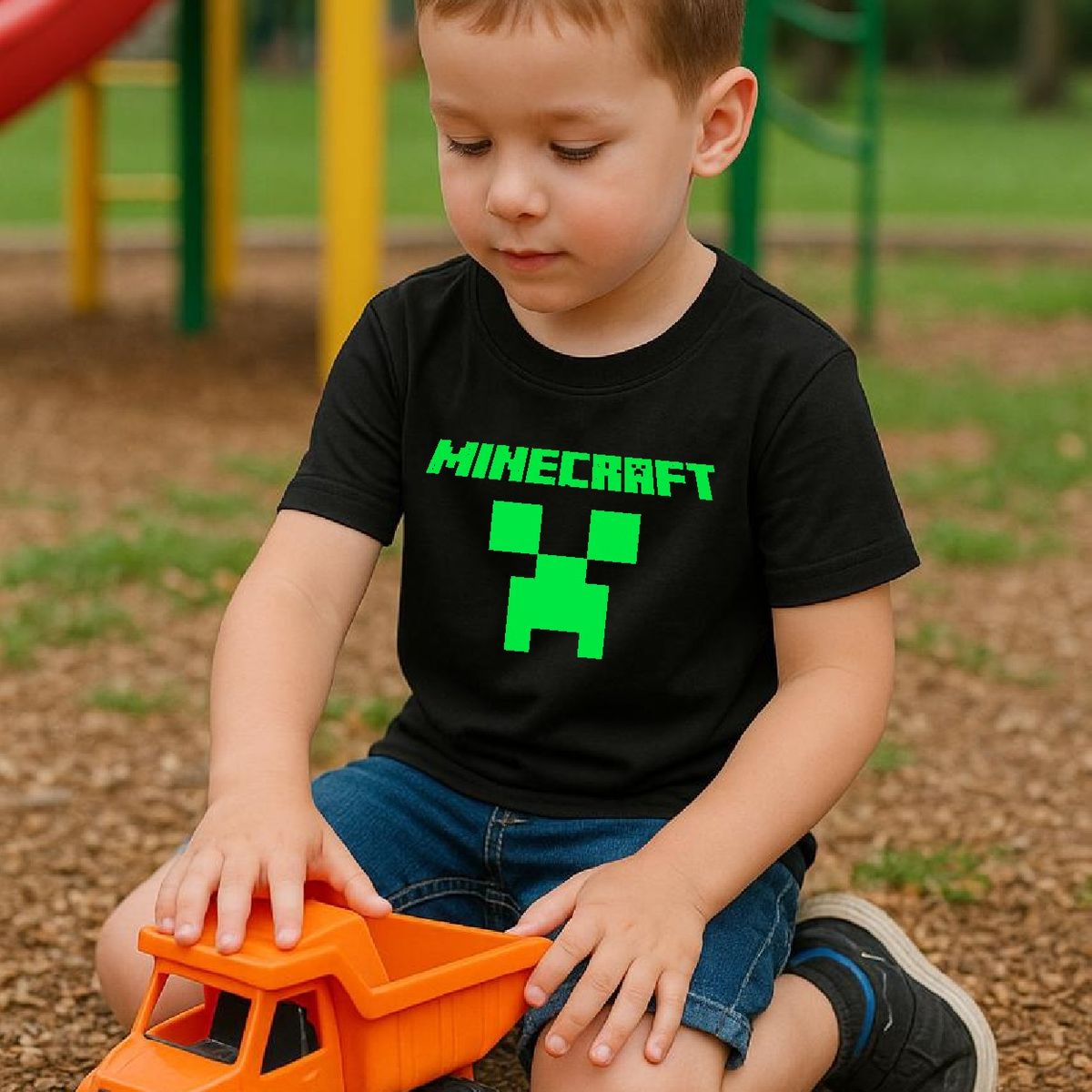 ROLY - Polera minecraft clásico para niño manga corta